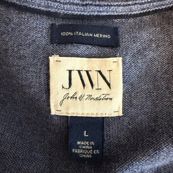 JWN John W. Nordstrom 100% Merino Wool Sweater Vest Mens Large Blue Pockets NWOT - Picture 11 of 13